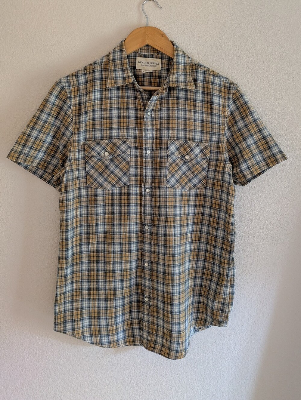 Ralph Lauren Denim & Supply Short Sleeve Plaid Pearl Snap